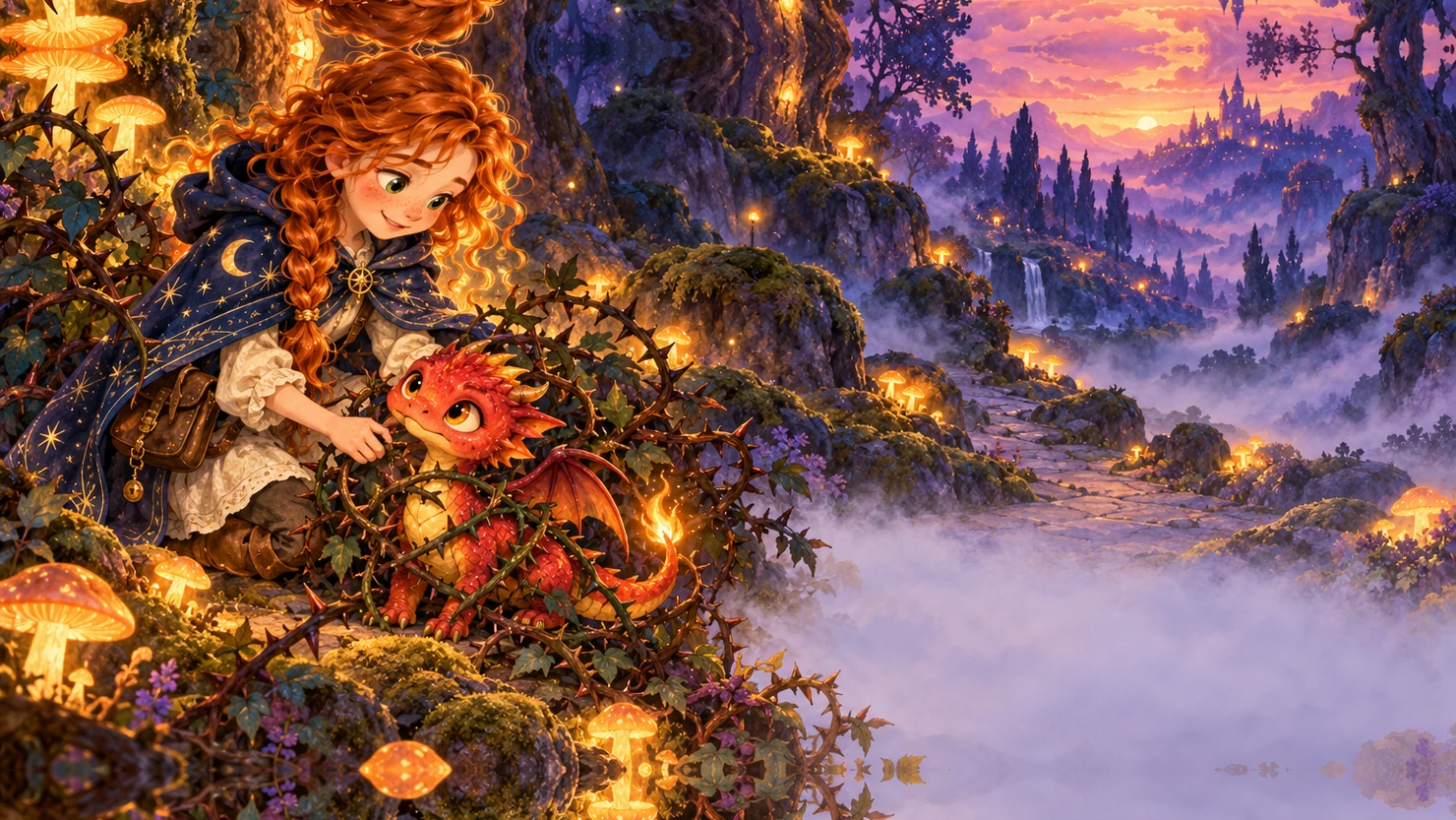 Illustration of “The Key of the Stars” in Watercolor style
