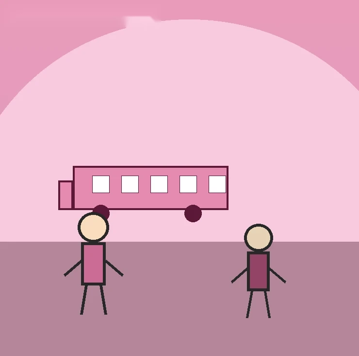 Ilustración de «El último tren» en estilo dibujo animado