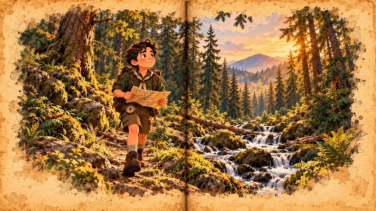 Illustration af "Vejen der ikke stod på kortet" i Karikaturer stil